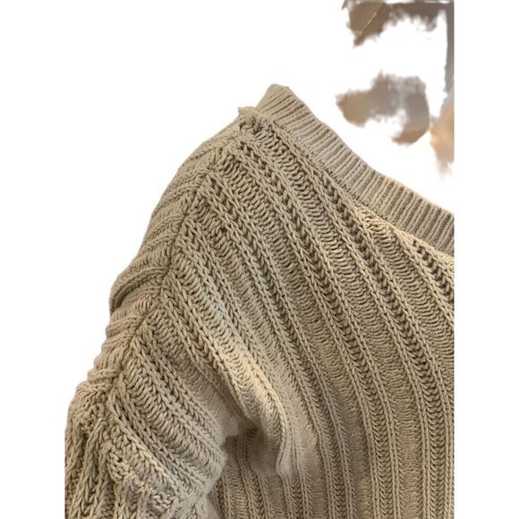 rue21 Womens Beige Ribbed V-Neck Long Sleeve Pullover Sweater Size XS - Picture 4 of 13